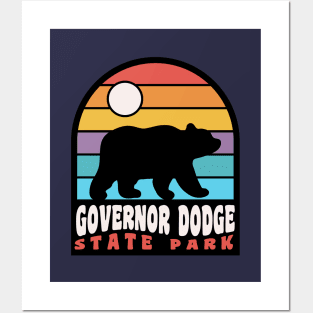 Governor Dodge State Park Camping Wisconsin Bear Retro Posters and Art